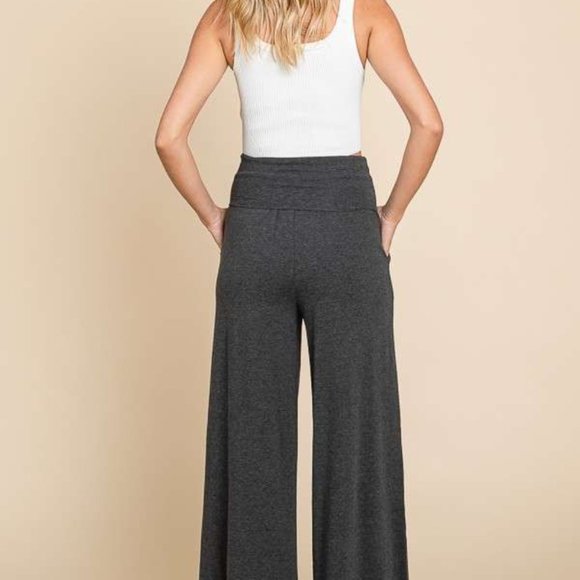 Wide Waistband High Waist Wide Leg Pants - Picture 3 of 3